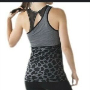 lululemon athletica Gray and Black Meshed Up Tank Top 1333 SMALL
